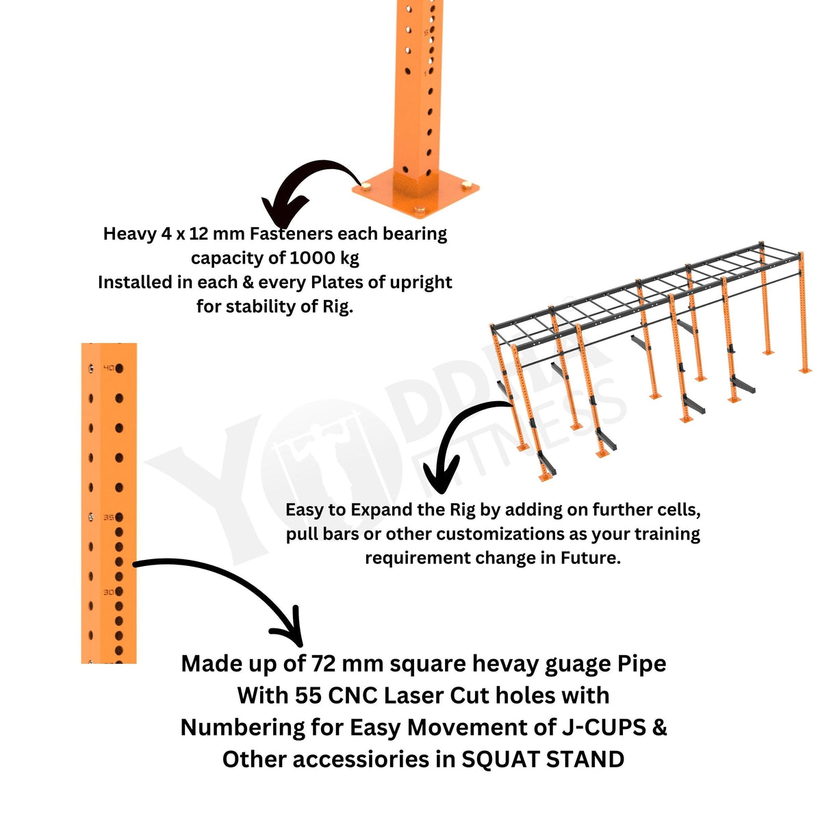 Freestanding CrossFit Rig - 20 Ft with Monkey Bar