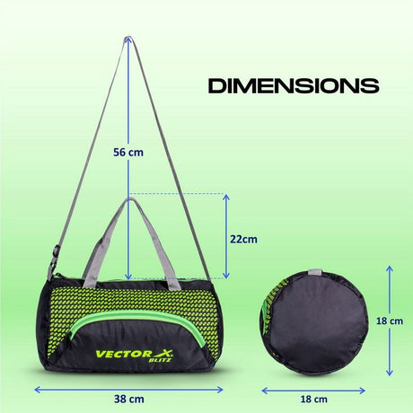 Vector X Blitz Gym Bag for Men|Gym Bag with Shoe Compartment|Gym Bag & Fitness Kit & Gym Bag