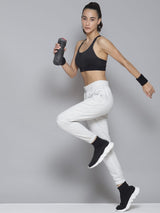 Alcis Women White Solid Slim-Fit Joggers