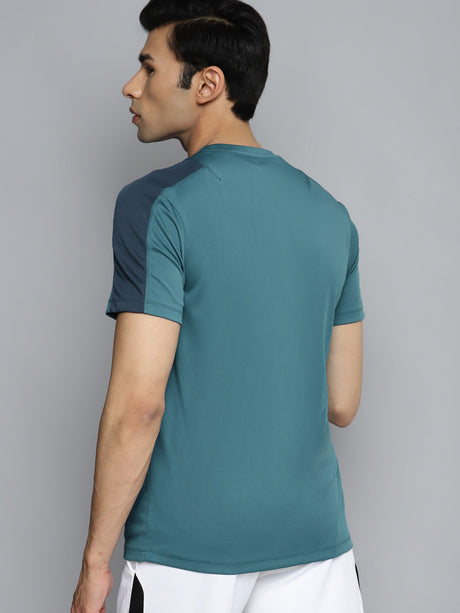 Alcis Men Blue Slim Fit Training or Gym T-shirt | Alcis
