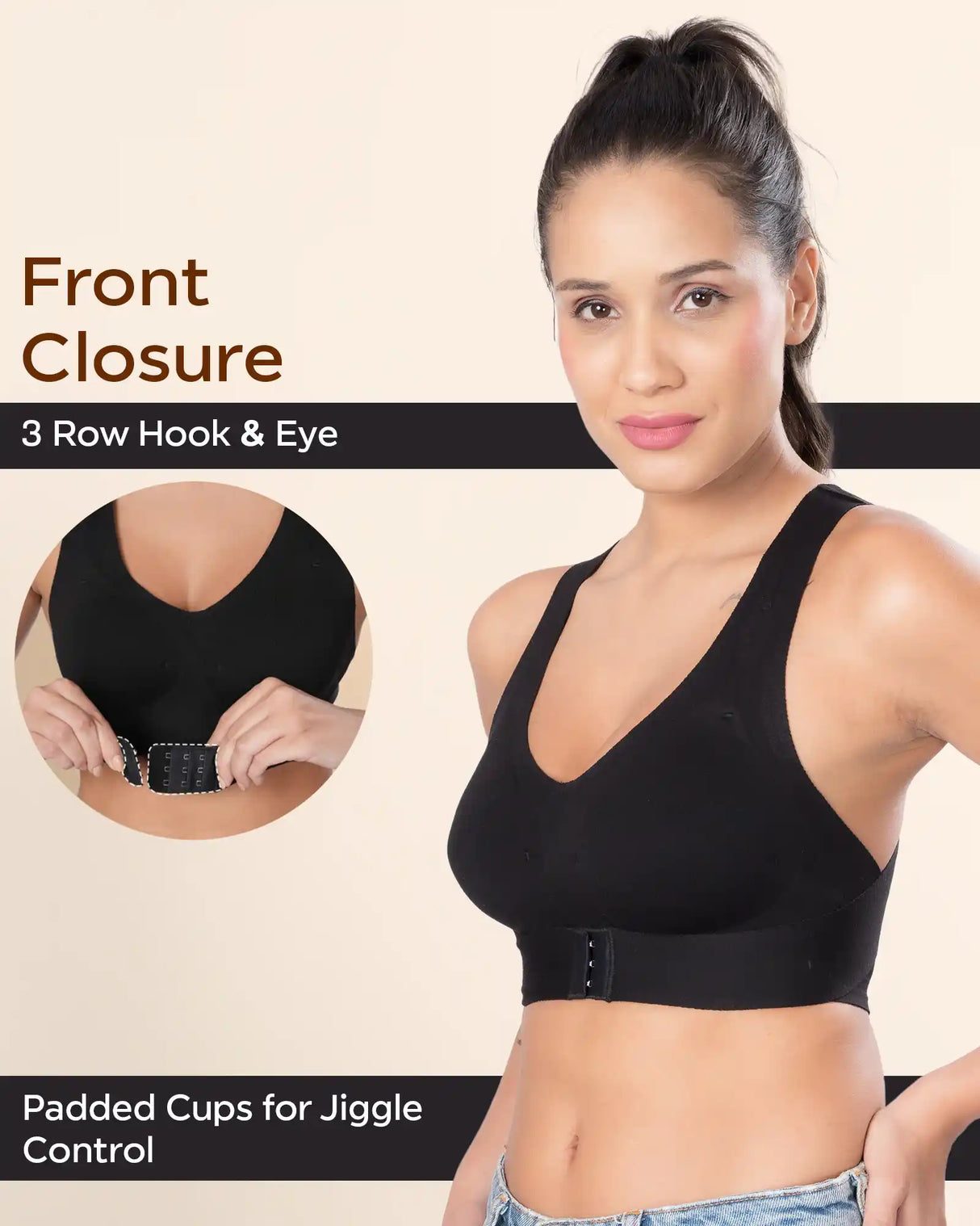 Tweens Invisi-Fit Cotton Bonded Seamless Padded Sports Bra for Girls - Invisible Support & Comfort