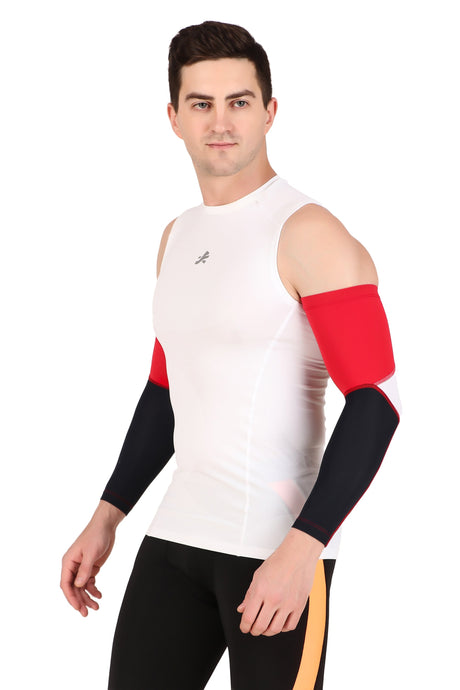 Nylon Compression Arm Sleeves (Navy/Red/White)