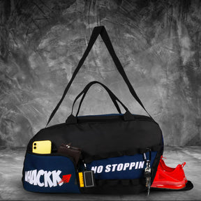 Arnold Blue Black 40L |Gym Fitness Sports Workout Training Sports Travel Duffle Bag with Separate Shoe Pocket | Wet Dry Pocket | Multipurpose |Unisex | Lightweight | Kitbag |for Men Women