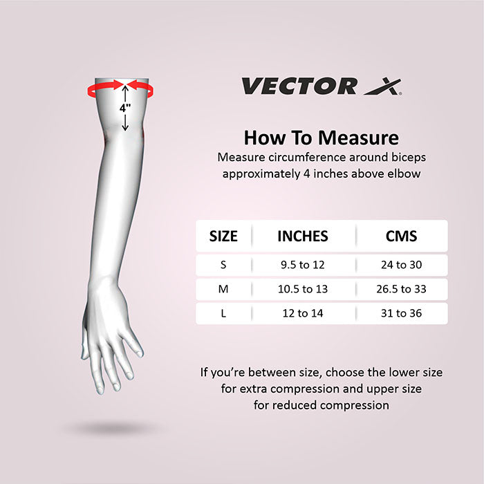 Vector X Elbow Support with Anti Slip for Gym Elbow Band for Pain Relief Tennis Elbow Band for Men & Women Tennis Elbow Support for Badminton Cricket & Sports Elbow Sleeves/Elbow Guard