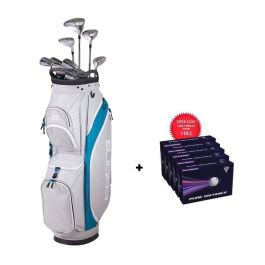 Cobra Women's Fly-XL Graphite Golf Set - Right Hand - Ladies Flex - 10 Clubs + Bag - Silver/Blue