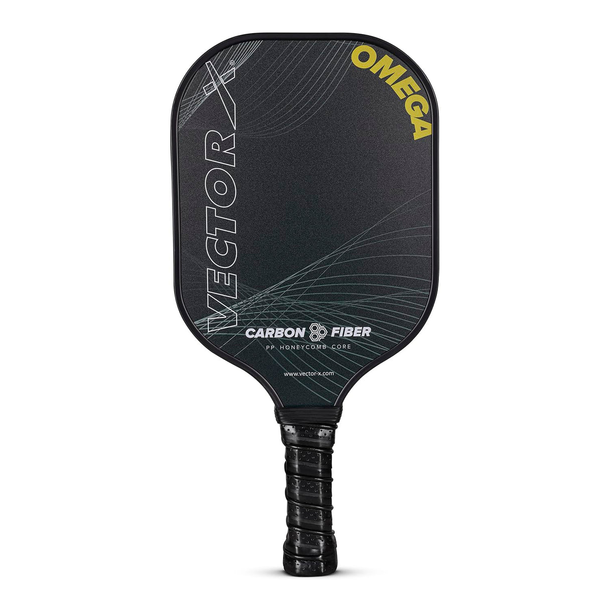 Vector X Omega Pickle Ball Bat Racket Set PP Honeycomb Core Paddle with Premium Grip Low Edge Guard, Durable, Lightweight (1 Racket+ 2 Pickle Ball+Carry Bag)