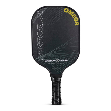 Vector X Omega Pickle Ball Bat Racket Set PP Honeycomb Core Paddle with Premium Grip Low Edge Guard, Durable, Lightweight (1 Racket+ 2 Pickle Ball+Carry Bag)
