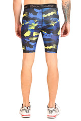 Men's Polyester Compression Shorts (Blue Camo)