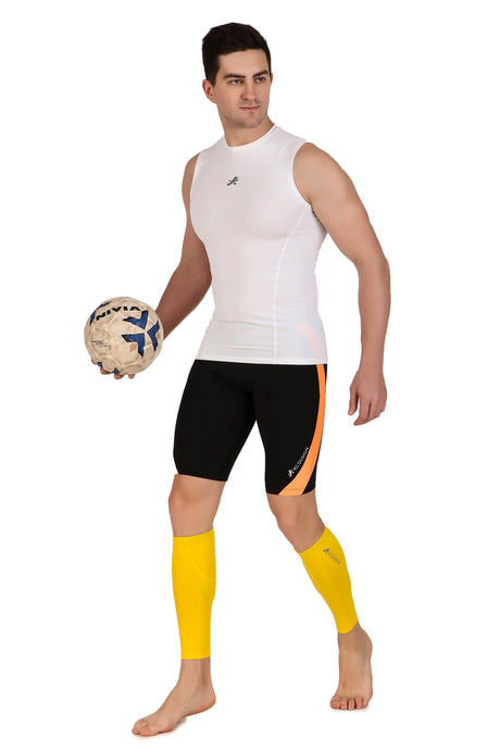 Nylon Compression Calf Sleeves (Yellow)