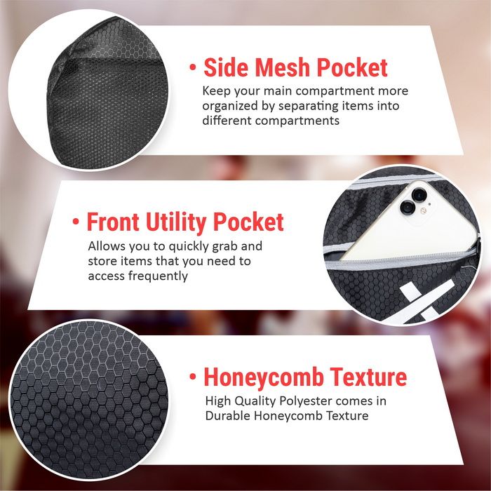 Vector X Attacker Polyester Gym Bag|Shoulder Bag|Sports Bag|Sports & Travel Bag|Duffle Bags for Men & Women|Exercise and Fitness|Black | Capacity - 20 Liter