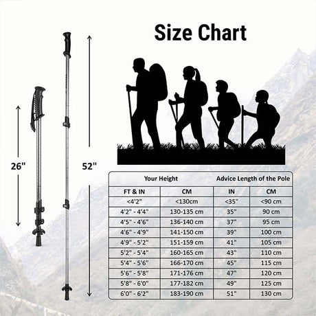 Vector X Trekking Poles Shock Absorbing Adjustable Hiking or Walking Sticks for Hiking Collapsible Strong,Lightweight Walking Pole, All Terrain Accessories and Carry Bag