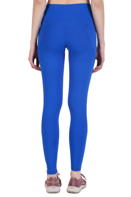Nylon 4 Pocket Compression Legging/Tights For Women (Royal Blue)