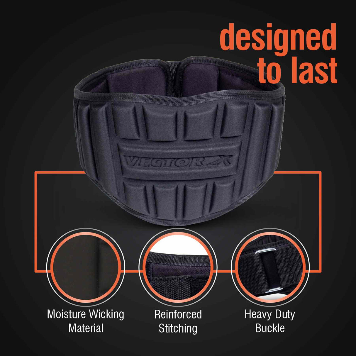 Vector X GB 100 Weightlifting Belt For Men and Women Workout Back Support for Lifting, Fitness, Cross Training and Workout Back Support for Powerlifitng, Squats
