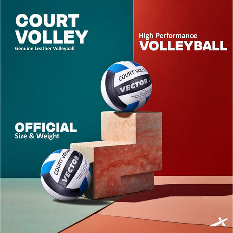 Vector X Court Volley 18 Panels Pu Pasted Volleyball - Size: 4(Pack of 1)