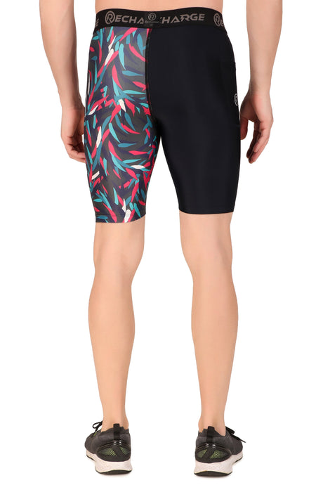 Men's Polyester Pocket Compression Shorts (1L Picasso)