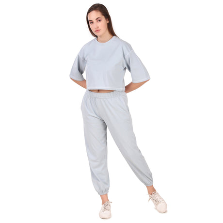 Cotton Crop Top For Women (Sky)
