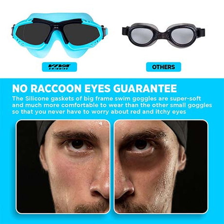 Viva Swimming Discovery Mask Goggle Comfortable Cushioned with Adjustable Head Strap Adult Swimming Goggles | Anti Fog, UV Protection, No Leakage, 180° Clear Wide Vision for Adults Men Women Teenagers