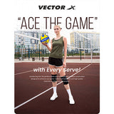 Vector X Ace Soft Touch 18 Panel PU Pasted Texture Surface Volleyball |Durable, Anti-Slip, Water Resistant Ball for Court, Adult, Men & Boys (Yellow - Blue) Pack of 1 Size 4