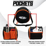 Kick Black Orange Soccer Football Equipment Bags|Basketball Volleyball Bags |Adjustable Strap Backpack |Easy Access Pocket Mesh Bottle Holders | Ball Bag |Kitbag |Bag