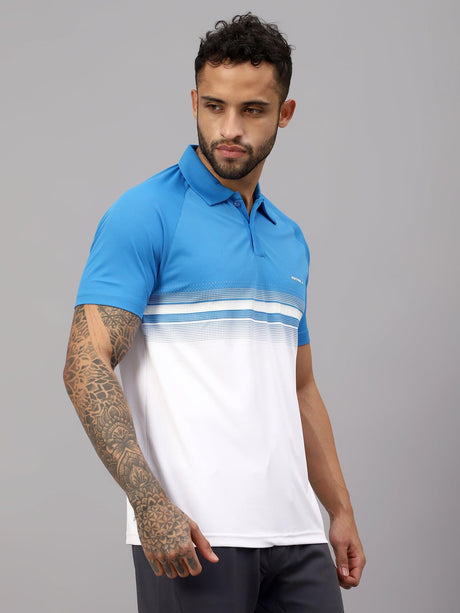 VECTOR X OMT-259 Mens Polo Collar Neck Colourblocked T-Shirt