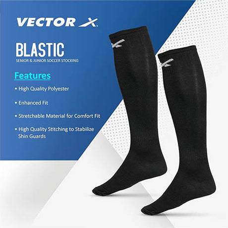 Vector X Mens Nitro-X Synthetic Leather Upper|TPU Sole Football Soccer Shoes/Studs with Socks & Shinguard Combo Walking|Lace-Up|Comfortable Sports Footwear Shoe for Adult, Men Boys