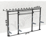 Wall Mounted CrossFit Rig - 14 Ft with Monkey Bar
