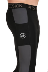 Men's DC Pocket Nylon Compression Pant and Full Tights (Black/Dark Grey)