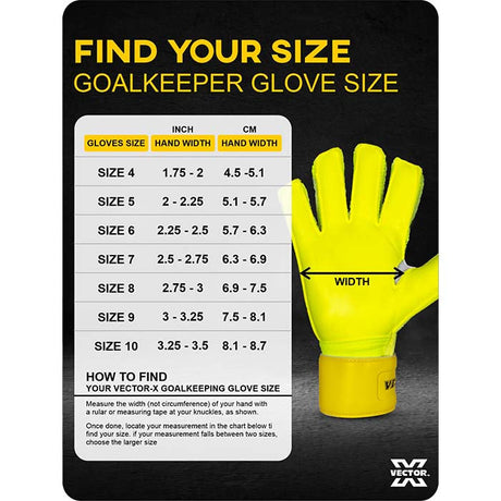 Vector X Quantum Goalkeeper Gloves, Soccer Gloves, Goalie Gloves, Breathable Football Gloves| 4mm Latex Material to Give Protection| for Kids Youth & Adult