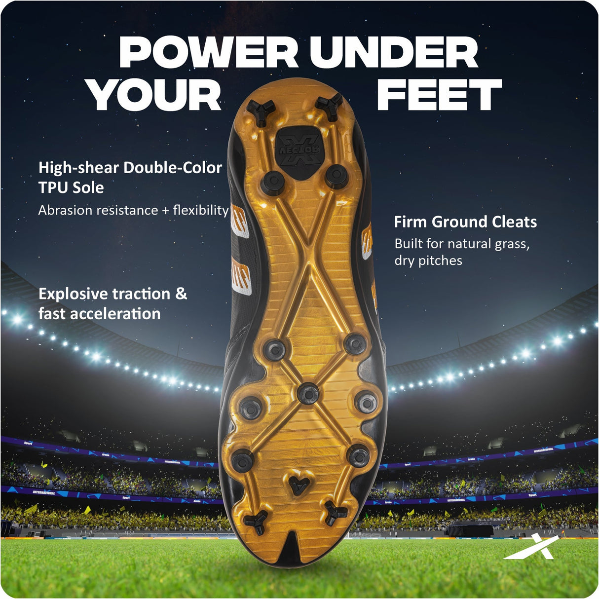 Vector X Dynamite 2.0 Unisex Lightweight Synthetic Upper Football Shoes with Durable TPU Sole|Men’s Sports & Outdoor Training Athletic Footwear for Practice & Play