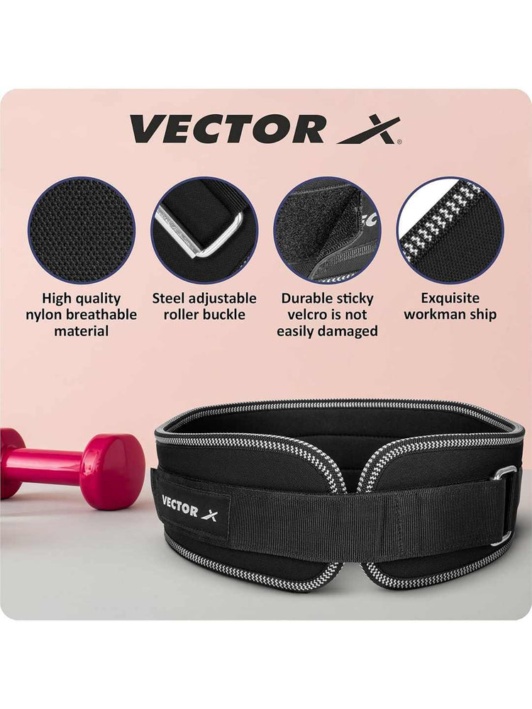 Vector X Level Up 5 Inch Weight Lifting Gym Belt Quick Locking Gym Belt Fitness Weightlifting Belt for Squats, Weightlifting and Strength Training