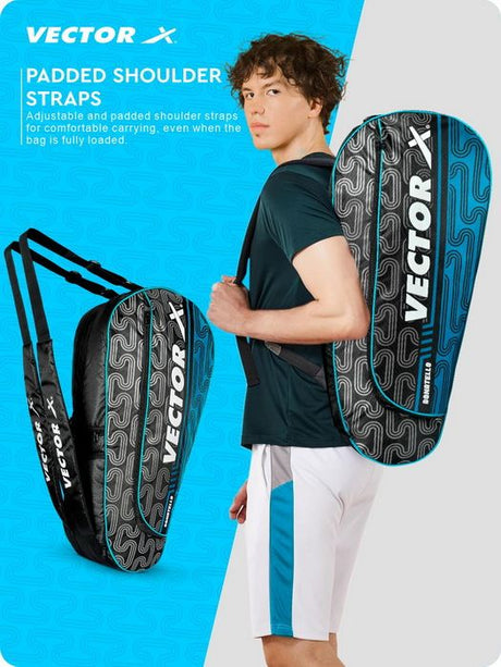 Vector X Donatello Water Resistant 4 Compartment Badminton Bag with Padded Shoulder Strap