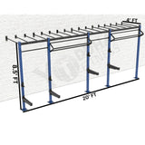 Wall Mounted CrossFit Rig - 20 Ft with Monkey Bar