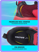 Vector X Luminous Tennis/Badminton Court Shoe, Elegent Design, Rubber Sole, Slip Resistance, Light Weight, EVA Insocks for Comfort