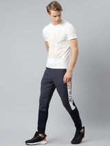 Alcis Men Navy Blue Black Colourblocked Slim Fit Joggers