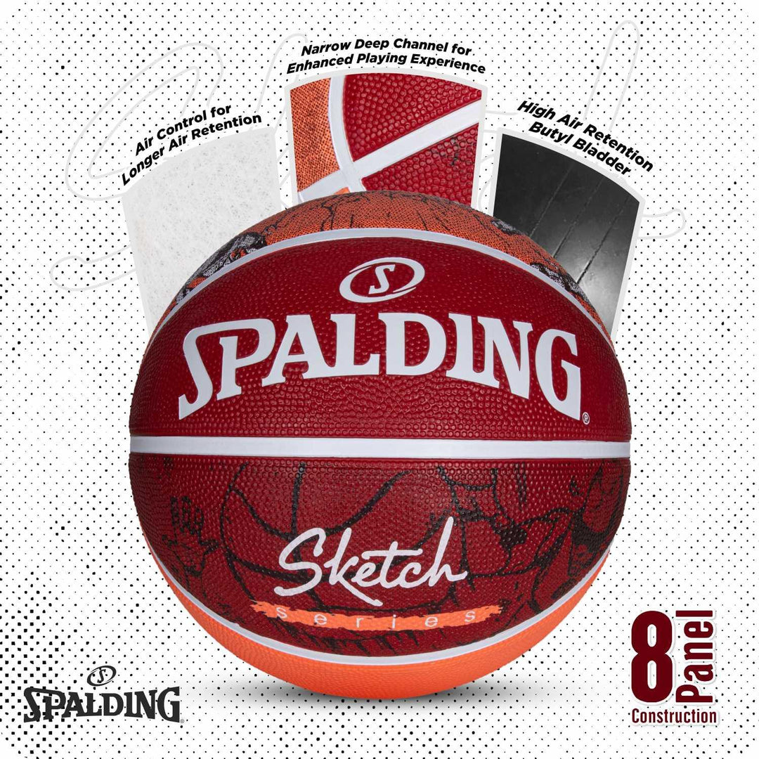 Spalding Sketch Crack Ball 84380Z, Unisex, Basketball, Blue, 7, blue