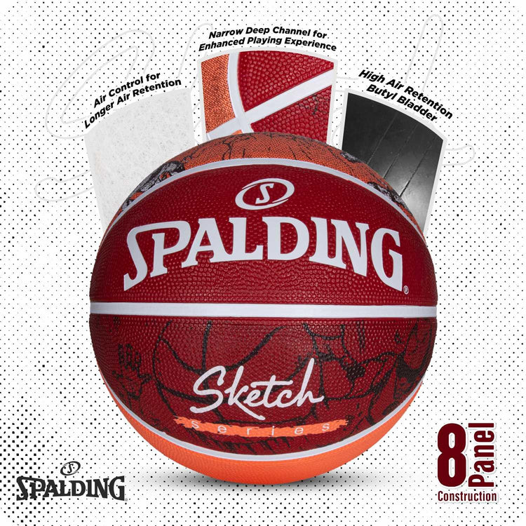 Spalding Sketch Crack Ball 84380Z, Unisex, Basketball, Blue, 7, blue