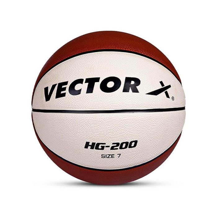 VECTOR X HG-200 FIBA Approved Basketball with Free Air Needle Moulded Tacky Rubber (Color : Brown-Cream) Size: 7