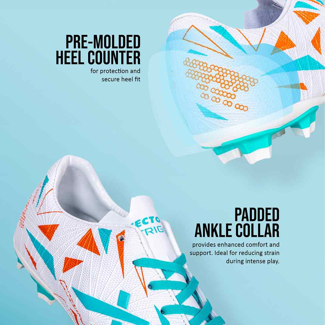 Vector X Trigger Football Shoe/Studs, Double Colored TPU Sole, Padded Footbed, Premoulded Heel Shoe for Men