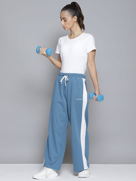 Alcis Women Blue & White Striped Relaxed Fit Joggers | Alcis