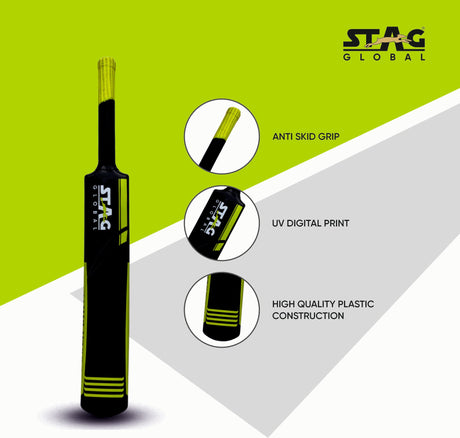 STAG Global Plastic Cricket Bat – Lightweight & Durable for All Ages | Hard Plastic Bat for Tennis & Soft Ball Cricket | Perfect for Indoor & Outdoor Play