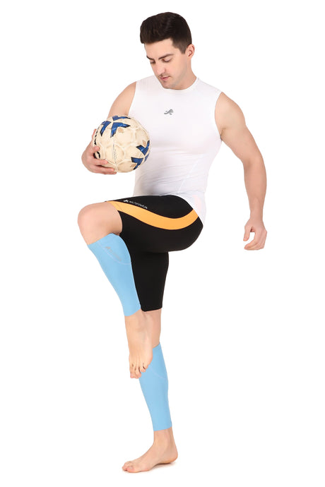 Nylon Compression Calf Sleeves (Aqua Blue)