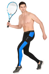 Men's DC Pocket Nylon Compression Pant and Full Tights (Black/Royal Blue)