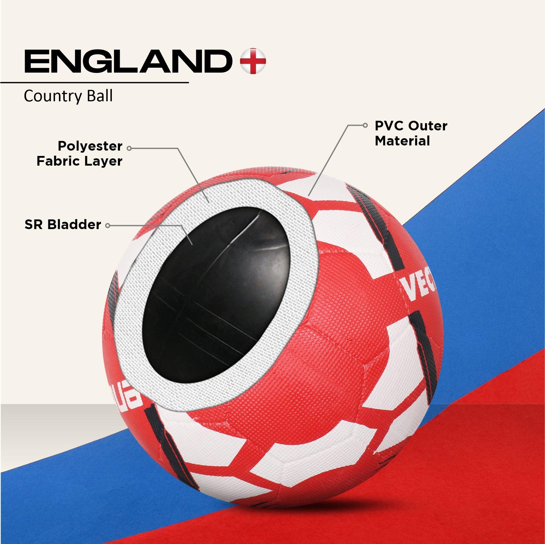 VECTOR X England Rubber moulded Football -(Pack of 1, Red, White)