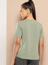 Women's Cotton Lycra Tee Green