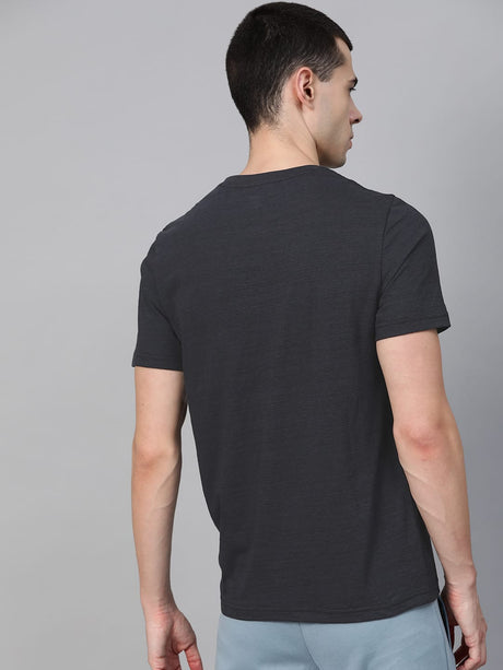 Alcis Men Black Solid Round Neck Running T-shirt | Alcis
