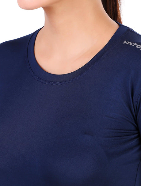 VECTOR X OGT-317 WOMEN'S SMART FIT SPORTS ROUND NECK T-SHIRTS