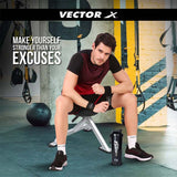 Vector X Plastic Gym Energy Shaker Bottle, Leakproof Guarantee Sipper Bottle Ideal for Protein, Preworkout and Bcaas, BPA-Free Material (Black),600 ml