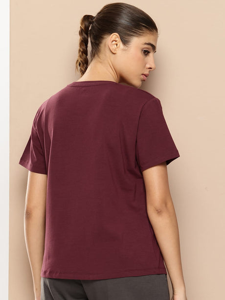 Alcis Women Regular Fit Cotton Lycra Tee