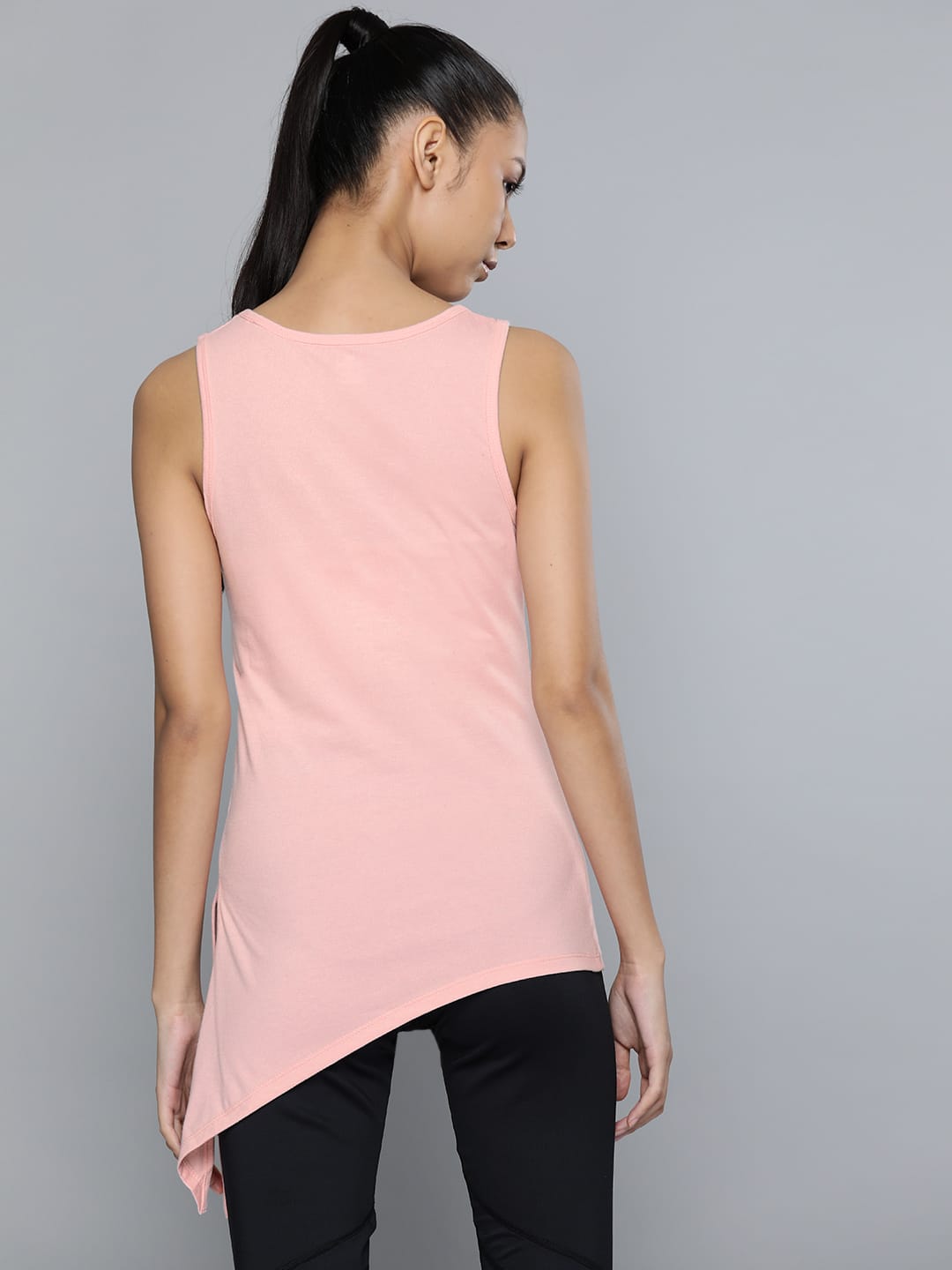 Alcis Women Pink Brand Logo Printed Tank T-Shirt | Alcis