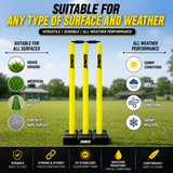 Plastic Wicket set Heavy duty Full size | Fluorescent Yellow - Synco